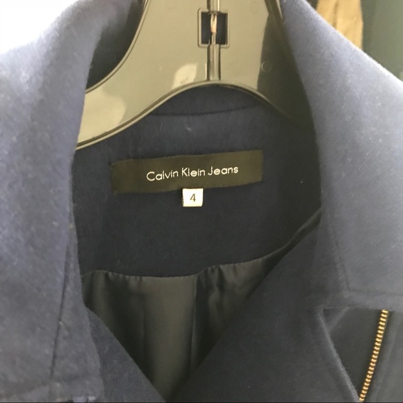 Calvin Klein asymmetrical zipper wool blend coat - Picture 8 of 8